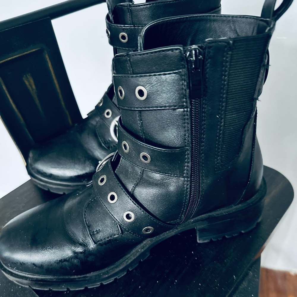Women’s black combat boots